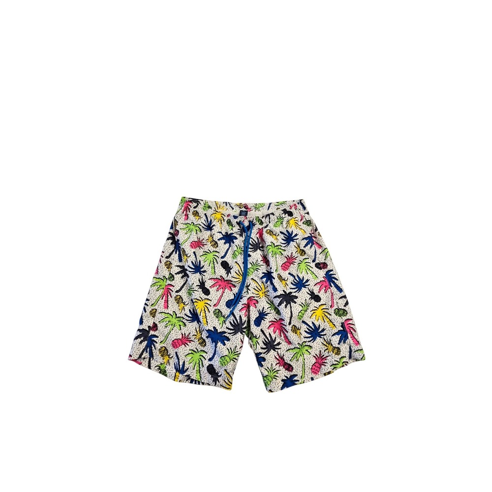 Hot Coals Mens XL Swim Trunks  Tropical Palm Tree Pineapple Board Shorts‎ White
